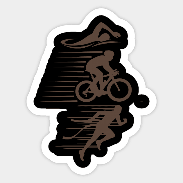 Triathlon Running Swimming Cycling Triathlete Sticker by shirtsyoulike